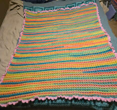 Waffle stitch blanket